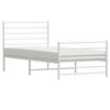 vidaXL Estrutura de cama com cabeceira e pés 90x190 cm metal branco