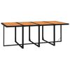 vidaXL 9 pcs conjunto de jantar p/ jardim c/ almofad&otilde;es vime PE preto