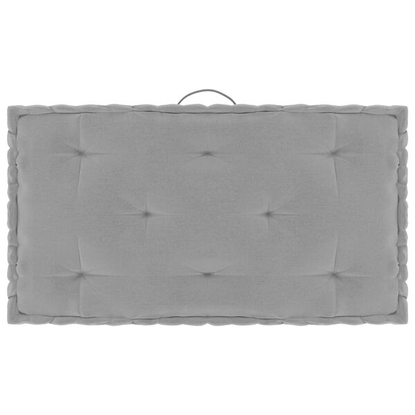 vidaXL Almofad&otilde;es para sof&aacute; de paletes 3 pcs algod&atilde;o cinzento