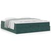 vidaXL Estrutura de cama otomana com colch&atilde;o 160x200 cm verde escuro