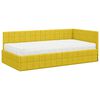 vidaXL Estrutura de Cama de Canto com Colch&atilde;o 2 pcs Amarelo Veludo
