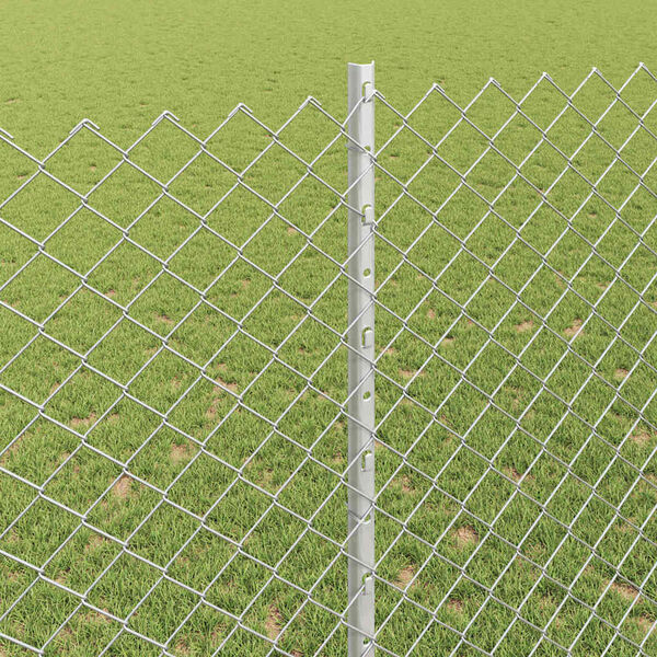 vidaXL Cerca com Poste Prateado 1,4 x 10 m A&ccedil;o