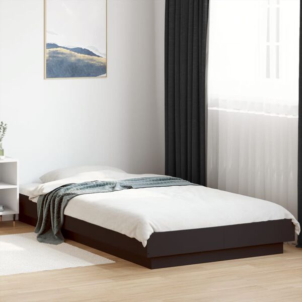 vidaXL Estrutura de cama 90x190 cm derivados de madeira preto