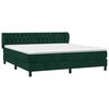vidaXL Cama com molas/colch&atilde;o 160x200 cm veludo verde-escuro