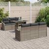 vidaXL Conjunto de Sof&aacute; de Jardim 7 pcs Cinzeto Rattan Sint&eacute;tico
