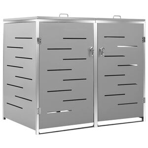 vidaXL Abrigo duplo para caixote do lixo 138x77,5x115 cm a&ccedil;o inox