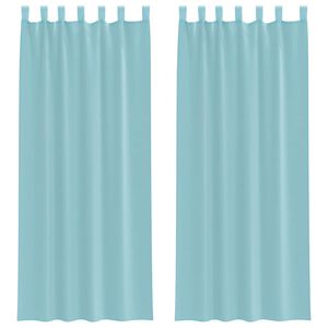 vidaXL Cortinas de voile com la&ccedil;os 2 pcs turquesa 140x260 cm