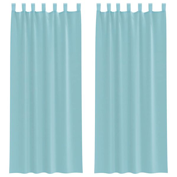 vidaXL Cortinas de voile com la&ccedil;os 2 pcs turquesa 140x260 cm
