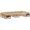 vidaXL Conjunto de Sof&aacute;s para Exterior 11 pcs Natural e Bege
