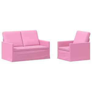 vidaXL Conjunto de Sof&aacute;s 2 pcs Rosa Tecido