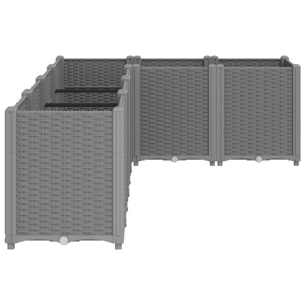 vidaXL Vaso/floreira 160x120x53 cm PP cinzento-claro