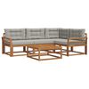 vidaXL Conjunto de Sof&aacute;s para Exterior 5 pcs Cinza Natural e Claro