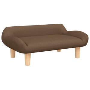 vidaXL Sof&aacute; infantil 70x40x24 cm tecido castanho