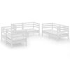 vidaXL 6 pcs conjunto lounge de jardim pinho maci&ccedil;o branco