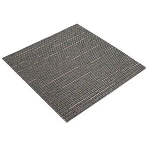 vidaXL Azulejo de Carpete Listrado Castanho Escuro 50 x 50 cm 20 unid.