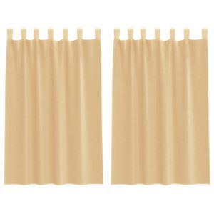 vidaXL Cortinas de voile com la&ccedil;os 2 pcs areia 140x175 cm