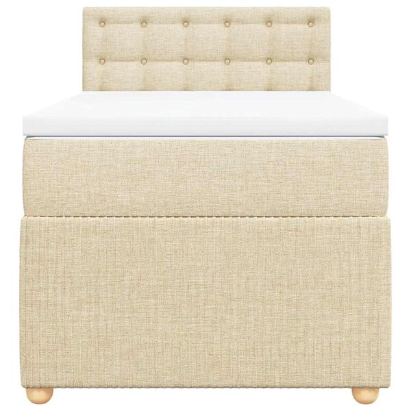 vidaXL Cama com molas/colch&atilde;o 80x200 cm tecido cor cr&egrave;me