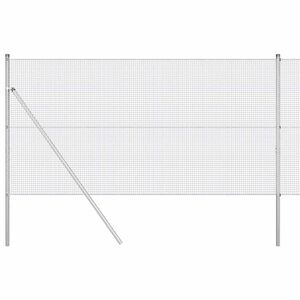 vidaXL Poste de Cerca Prateado