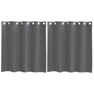 vidaXL Cortinas de voile com ilh&oacute;s 2 pcs cinzento-escuro 140x140 cm