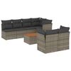 vidaXL 8 pcs conjunto sof&aacute;s de jardim c/ almofad&otilde;es vime PE cinzento