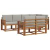 vidaXL Conjunto de Sof&aacute;s para Exterior 7 unid. Cinza Natural e Claro