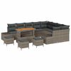 vidaXL Conjunto de Sof&aacute; de Jardim 13 unid. Cinzeto vime PE