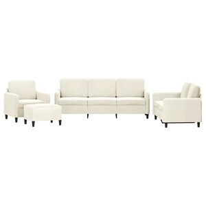 vidaXL 4 pcs conjunto de sof&aacute;s veludo cor creme