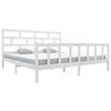 vidaXL Estrutura de cama super king 180x200 cm pinho maci&ccedil;o branco