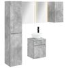 vidaXL Conjunto de Arm&aacute;rios para Banheiro 5 pcs Cinzento Cimento