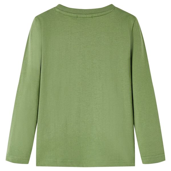 T-shirt de manga comprida para crian&ccedil;a caqui-claro 128