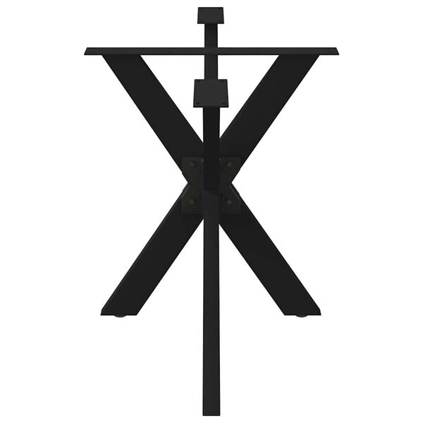 vidaXL P&eacute; de mesa de jantar em formato de aranha, preto, 120x68x(72-73) cm, a&ccedil;o