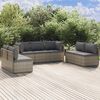 vidaXL 8 pcs conjunto lounge de jardim c/ almofadões vime PE cinzento