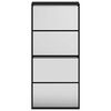 vidaXL Sapateira com espelho 4 divis&oacute;rias 63x17x134 cm preto