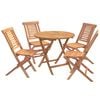 vidaXL Conjunto de bistro de jardim dobr&aacute;vel de 5 pe&ccedil;as Natural