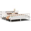 vidaXL Cama com estante sem colchão 180x200 cm pinho maciço branco