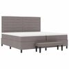vidaXL Cama Box com colch&atilde;o Cinzento-acastanhado 200 x 200 cm tecido