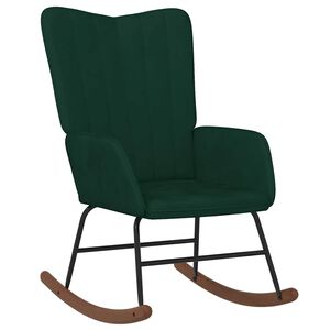vidaXL Cadeira de baloi&ccedil;o veludo verde-escuro