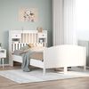 vidaXL Cama com estante sem colch&atilde;o 135x190 cm pinho maci&ccedil;o branco
