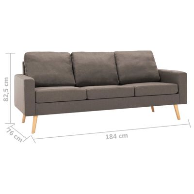 vidaXL 3 pcs conjunto de sofás tecido cinzento-acastanhado