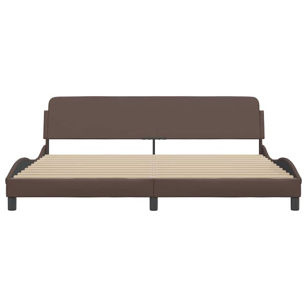 vidaXL Estrutura de cama Dover 200x200cm couro artificial castanho