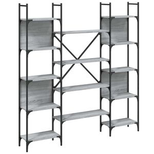 vidaXL Estante 155,5x24x166,5 cm derivados de madeira cinzento sonoma
