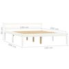 vidaXL Estrutura de cama com 2 gavetas 140x200 cm pinho maci&ccedil;o branco