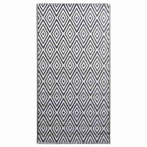 vidaXL Tapete de exterior 120x180 cm ARAKIL PP branco e preto