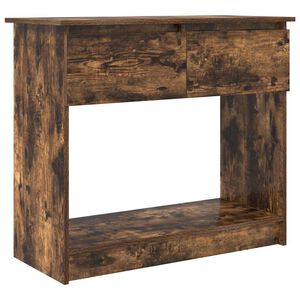 vidaXL Mesa consola com gavetas 85,5x38,5x74,5 cm carvalho fumado