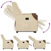 vidaXL Poltrona reclin&aacute;vel elevat&oacute;ria tecido cor creme
