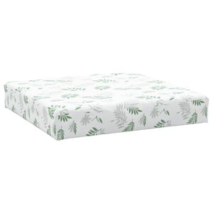 vidaXL Almofad&atilde;o p/ paletes 60x60x8 cm tecido oxford padr&atilde;o folhas