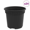 vidaXL Vaso Redondo para Flores 24 unid. Preto &Oslash; 15 x 12 cm Pl&aacute;stico