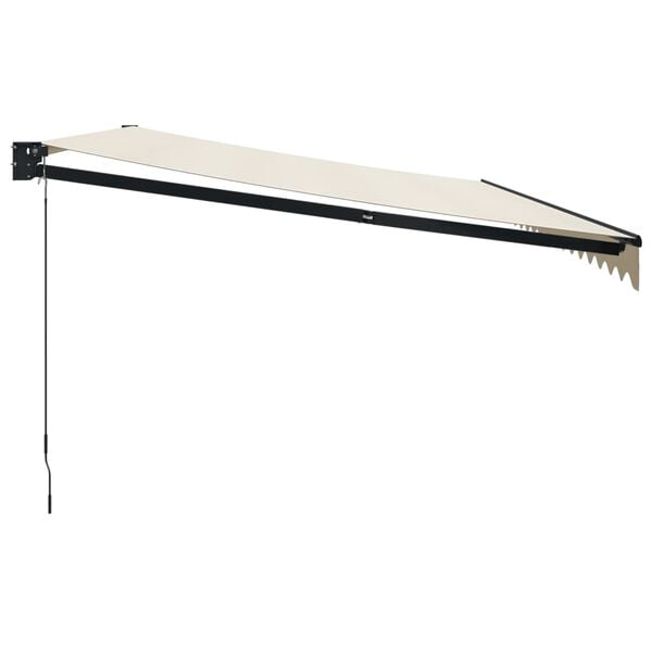 vidaXL Toldo retr&aacute;til 5x3 m tecido e alum&iacute;nio cor creme