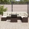 vidaXL Conjunto de Sof&aacute; de Jardim 9 pcs Castanho Rattan Sint&eacute;tico