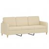 vidaXL Sof&aacute; de 3 lugares tecido 180 cm cor creme